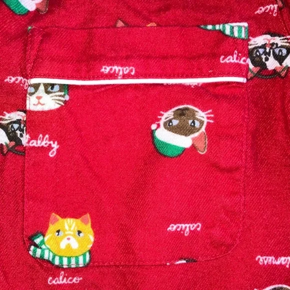 Lands' End festive cats women's XS (size 2-4) Pajama Top / Playful cats - Picture 3 of 16